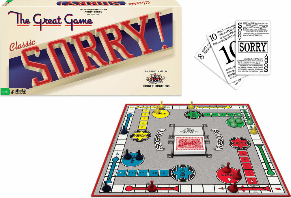 Sorry Classic Edition Board Game Age 6+