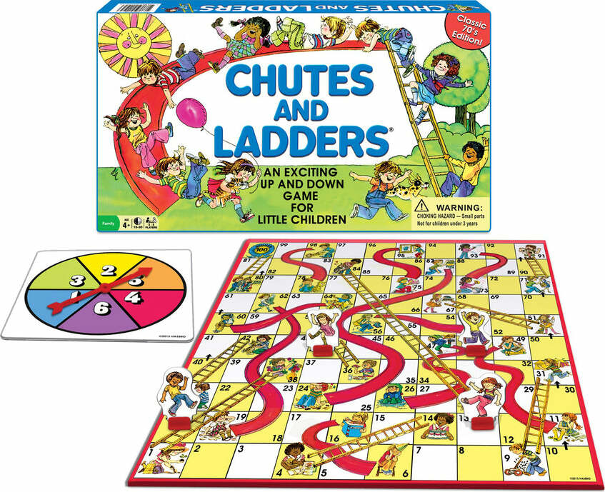 Classic Chutes and Ladders Board Game Age 4+